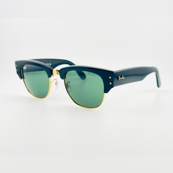 Ray-Ban Mega ClubMaster Sunglasses RB0316S Polished Black Frame Green Lenses main image 6